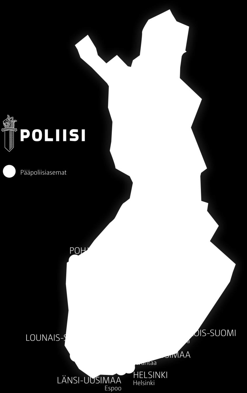 Poliisilaitokset 4 Helsinki Häme Itä-Suomi Itä-Uusimaa