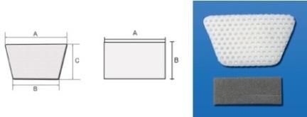 42 x 45 mm suuri koko 10 kpl/ltk Nenälastat, termoplastiset, muovia 2050000 vahvuus 2,4 mm 80 x 50 mm