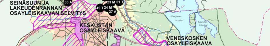. Kuva 5. Ote Seinäjoen kaupungin kaavoitusohjelmasta. Karvasuo sijoittuu Honkakylän osayleiskaavan alueelle. 2.5.4.