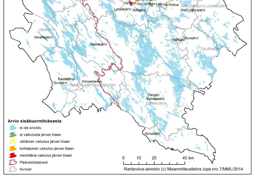 Ravinteiden vapautuminen järvisedimentistä Sisäinen kuormitus palauttaa levien käyttöön ulkoisen kuormituksen aiemmin tuomaa, sedimentoitunutta fosforia Voi olla