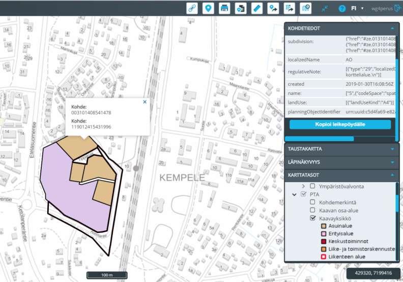 Käyttöliittymäesimerkki: WebGIS Symetrin