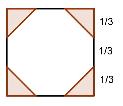 Sivu 10 / 16 14. Lattia koostuu neliöistä, joiden sivun pituus on 1 m. Markus piirtää lattiaan kaksi yhdenmuotoista kahdeksankulmiota kuvan mukaisesti. Mikä on tummennetun alueen pinta-ala?