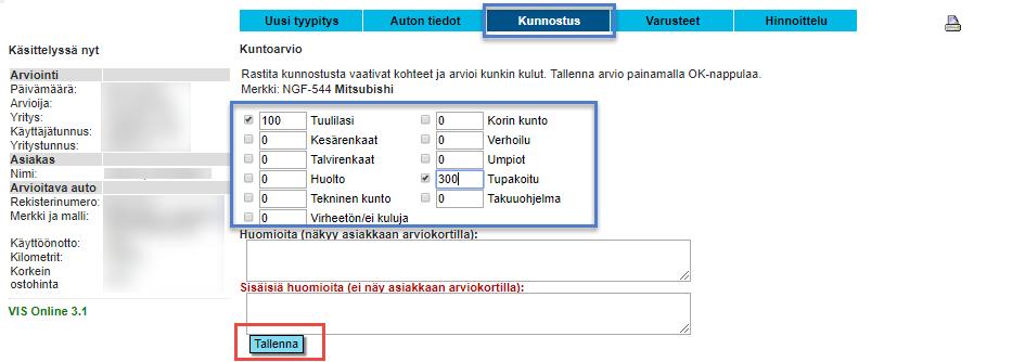 Lihavoidut tiedot ovat aktiivisten varusteluokkien otsikoita. Aktiivinen varusteluokka voi sisältää varustenimikkeitä jotka ovat ko. merkin maahantuojan ilmoittamassa kaupallisessa muodossa.