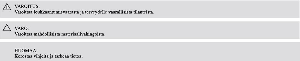 1. Turvallisuusohjeet 1.1. Tietoja käyttöohjeesta Lue nämä ohjeet kokonaisuudessaan ennen laitteen käyttöä. Säilytä ohje turvallisessa paikassa.