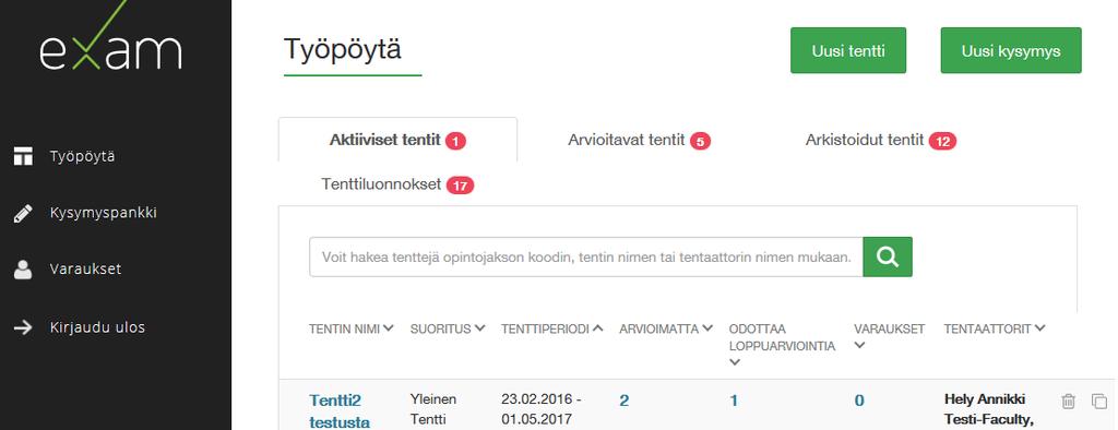 Kypsyysnäytteen laatiminen ja arvioiminen Examissa Käytä EXAM:issa Firefox tai Chrome selainta. Järjestelmän www-osoite opettajille ja opiskelijoille on https://exam.utu.