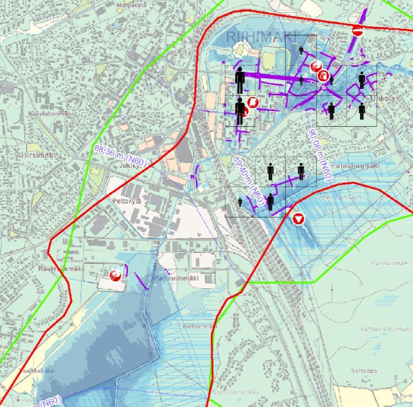 2 2.2 Vantaanjoen tulvariskialue Suunnittelualueen itäpuolella kulkee Vantaanjoki, jonka tulvavaaravyöhyke ulottuu suunnittelualueen rajalle.