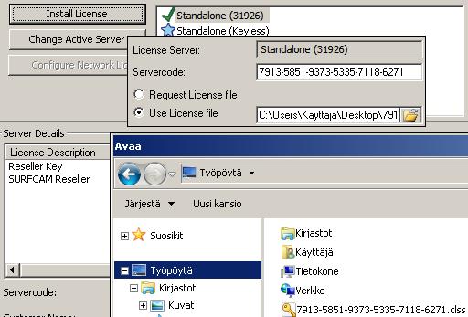 Ennen asennusta Kirjaudu Windowsiin käyttäjätilillä jolla on Järjestelmänvalvojan oikeudet ja sulje virustorjunta-ohjelmat Käynnistä License Manageri valitsemalla Windowsissa Käynnistä Ohjelmat