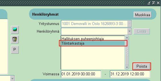 15(19) Henkilöiden poistaminen henkilöryhmistä Jos henkilö halutaan poistaa henkilöryhmästä, valitaan