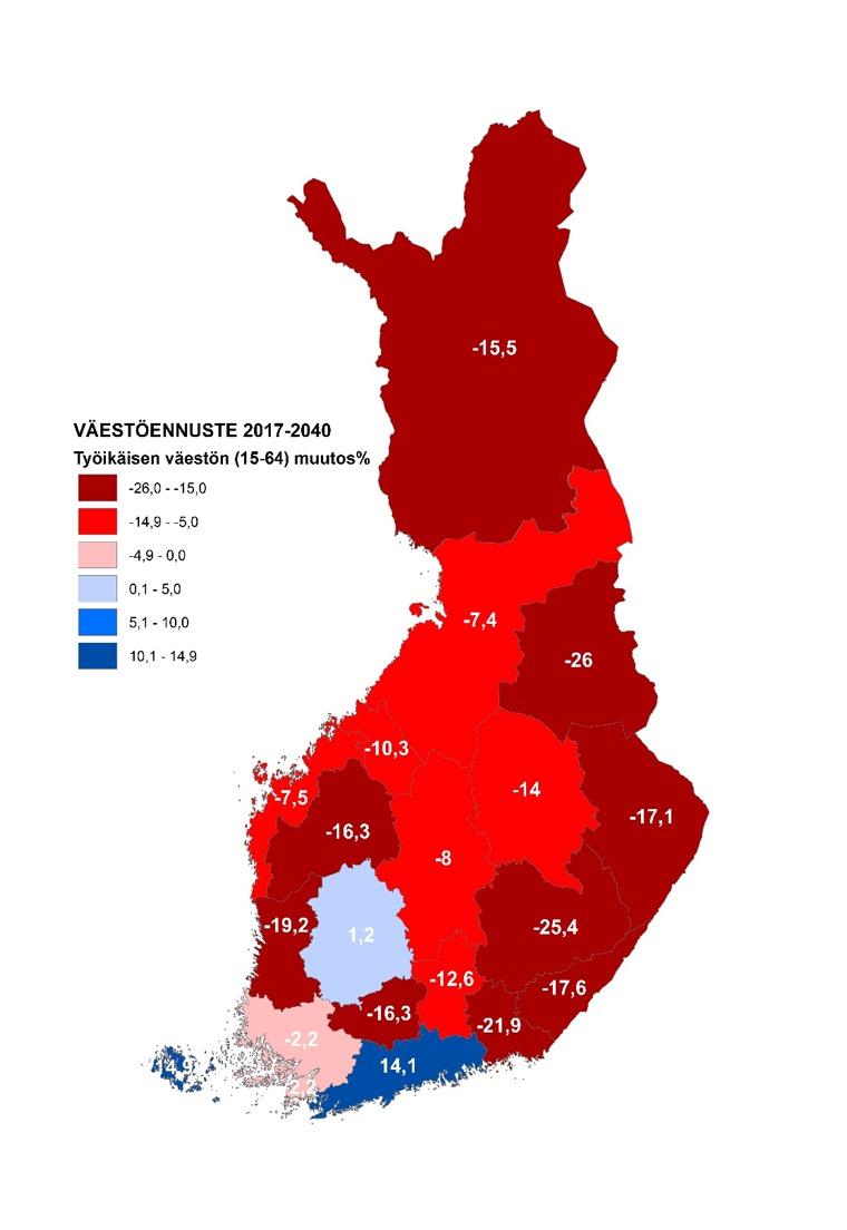 Työikäisten, lasten ja iäkkäiden väestönmuutos (%)