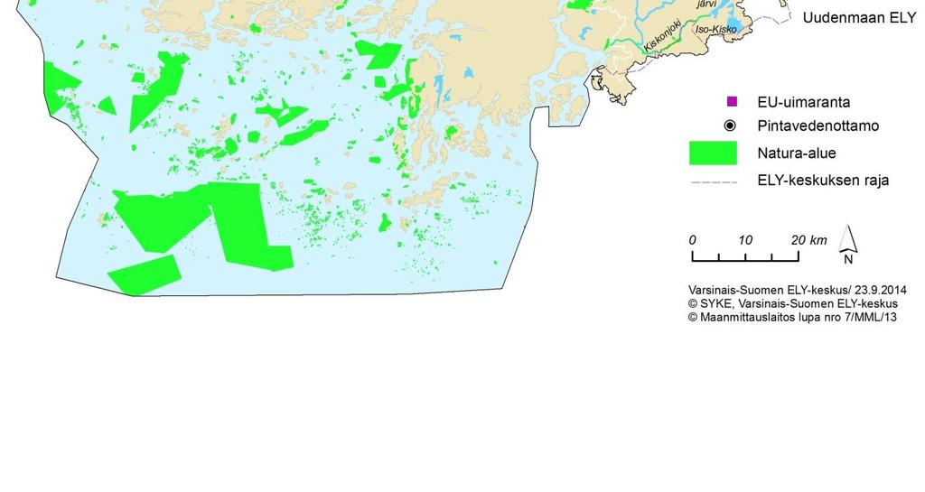 Ehdotus Saaristomeren valuma-alueen pintavesien toimenpideohjelmaksi vuosille 2016-2021 Kuva 8.