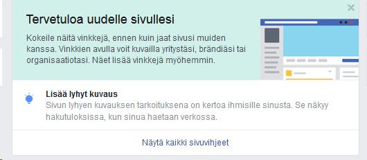 Kne antaa sinulle ehdtuksia lukasta, kun kirjitat kenttään jitakin mielestäsi kuvaavia avainsanja. Esim. Paikallinen yritys.