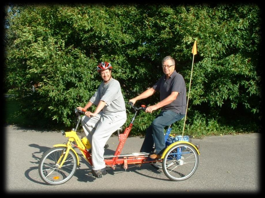 Yhdistyksellä on maksutta lainattavissa tandem -terapiapyörä kesän pyöräretkille.