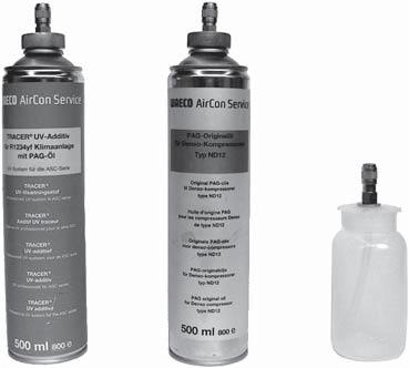 Ensimmäinen käyttöönotto 7.11 Säiliön koon syöttö Uudelle öljylle ja UV-kontrastiaineille voidaan käyttää säiliöitä, joiden koko on 500 ml (B) tai 250 ml (C) (lisävaruste).