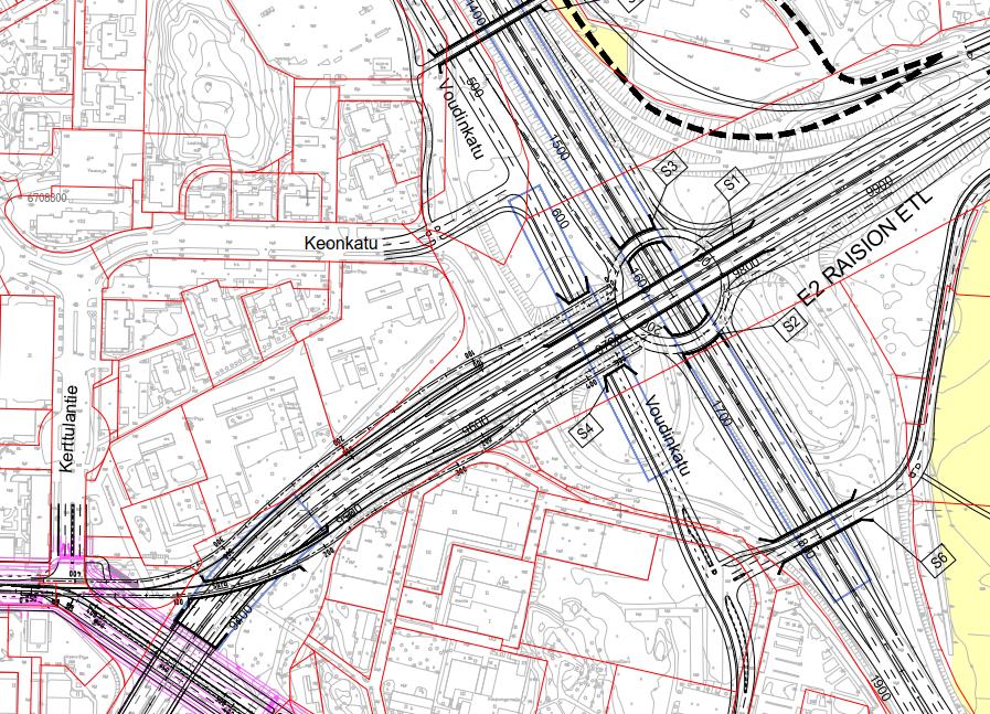 Lisäramppi - Suunnitelmaluonnos Itäsuunnan rampit Ve 2a Karsittiin alustavien tarkastelujen perusteella, koska Kerttulantien liittymän toteutettavuus heikko Poikittainen silta