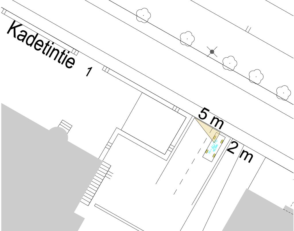 11 (13) Kuva 1: Kadetintielle suunnitellussa tonttiliittymässä täyttyvät julkisen pysäköintilaitoksen näkemävaatimukset.