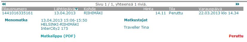 riviä Jos varauksen peruuttaminen on mahdollista,