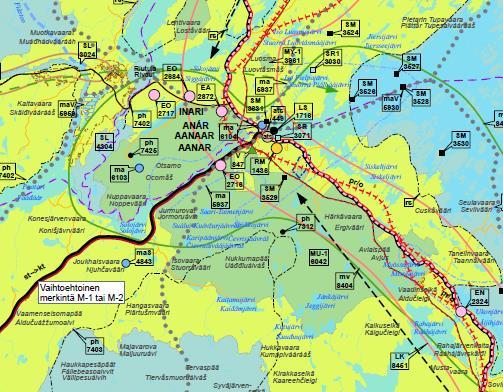 Metsätalous- ja poronhoitovaltainen alue, jolla on erityistä ulkoilun ohjaamistarvetta Inarin MU-1-alue tulee muuttaa MU-2-aluemerkinnäksi ja laajentaa Pielpaniemen alueelle Muutetaan Inarin alue