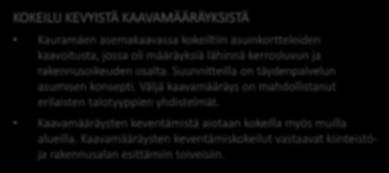 Jyväskylän voittajaksi valitun Kalonin uusia ideoita olivat esimerkiksi yhteiseteiset, yhteiskäyttöiset keittiö- ja ruokailutilat ja muut yhteisomisteiset ratkaisut.