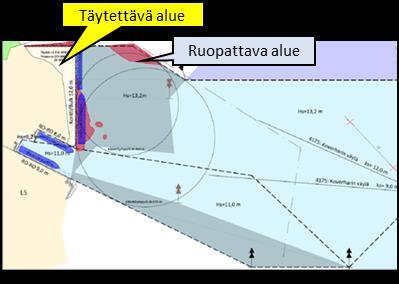 14.3. Vaihtoehto 1 Vaihtoehdossa 1 Koverharin nykyisen satama-altaan pohjoispuolelle rakennetaan uusi 420 m:n pituinen bulk-/konttilaituri, jonka kulkusyvyys on -12 m.