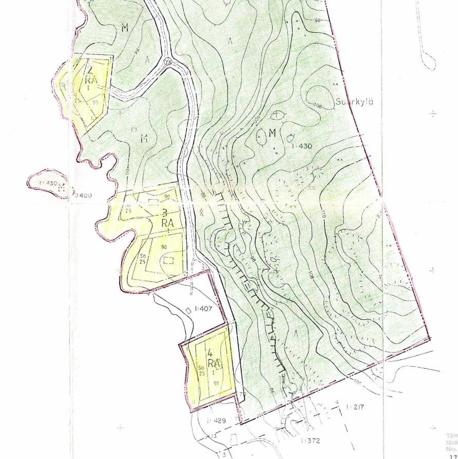 suunnittelualue on osoitettu ranta-asemakaavassa maa- ja metsätalousalueeksi (M) (Kuvat 7 ja 8.). Ranta-asemakaavan mukaisille tonteille saa rakentaa yhden loma-asunnon ja enintään kaksi talousrakennusta.