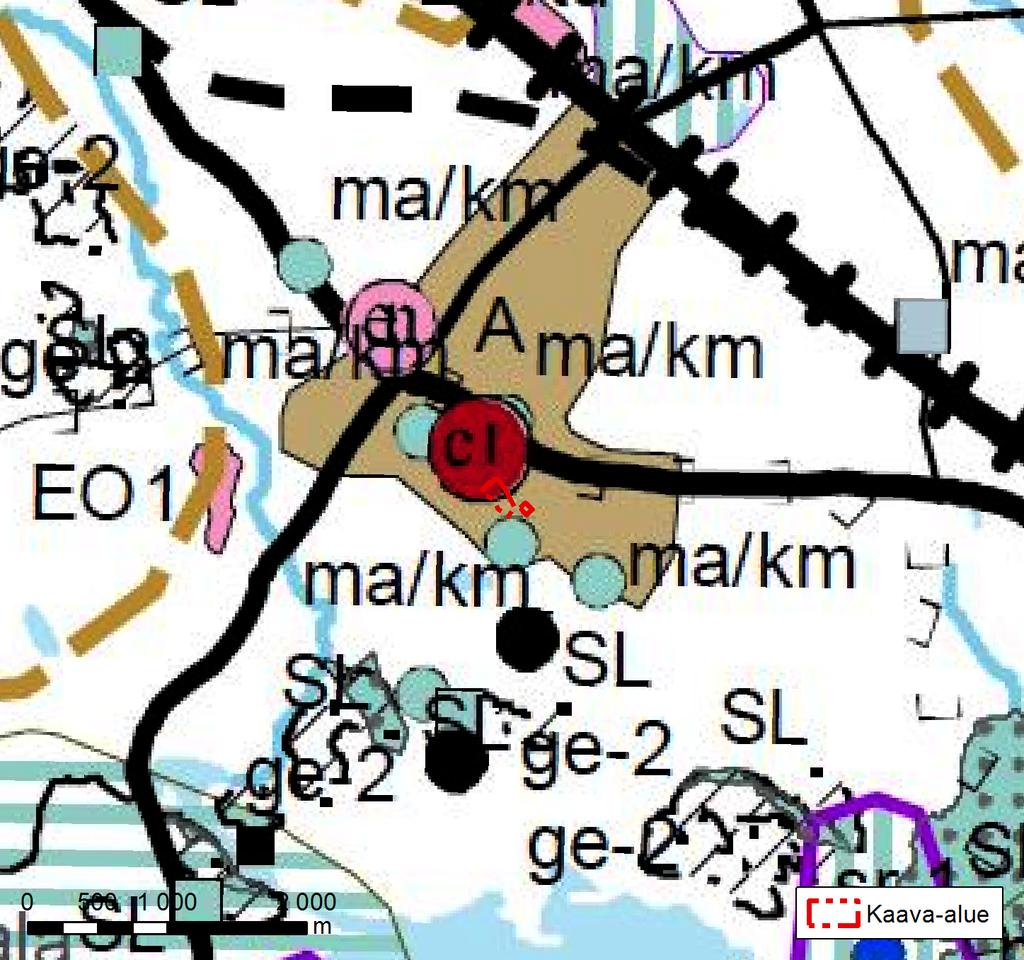 Kemien koulun ja hoivakodin asemakaavamuutos 7.12.2018 8/18 Pinta- ja pohjavedet Kaava-alueella ei ole pintavesiä. Lähin järvi on kaava-alueen etelä puolella sijaitseva Mokinlampi.