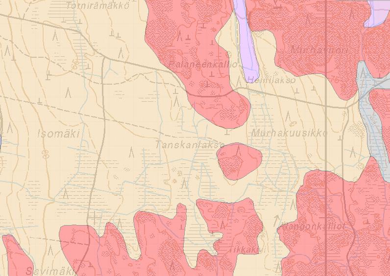 Suunnittelualueen maaperä on GTK:n maaperäkartan mukaan