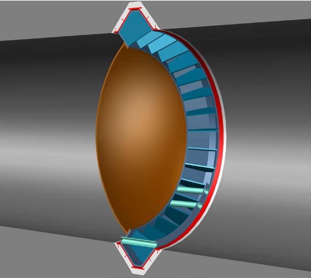 37 Lead-throughs Drain pipe Figure 3-18. Section view showing an illustration of the plug from the outside. Leadthroughs and drain pipe are shown in green.