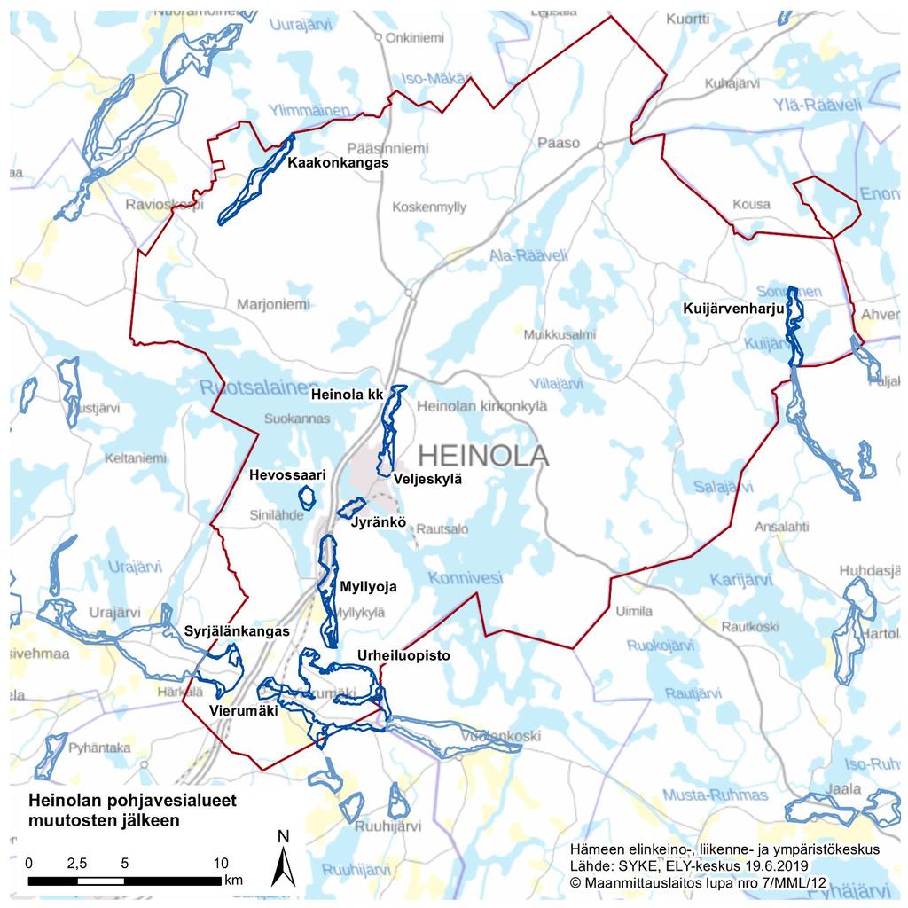 LIITE 2 HEINOLAN POHJAVESIALUEKARTAT HÄMEEN ELINKEINO-, LIIKENNE- JA YMPÄRISTÖKESKUS Kirjaamo: PL 29, 15141 LAHTI Käyntiosoitteet: