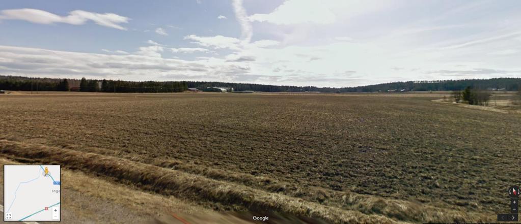 Näkymä Porlammintieltä lounaaseen kohti kaava-aluetta (kuva Google maps). 3.1.