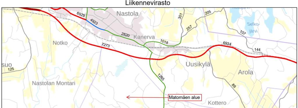 Kuva 18. VE3 Matomäen alueen liikennemäärät (KVL 2017) (Liikennevirasto, 2018a).