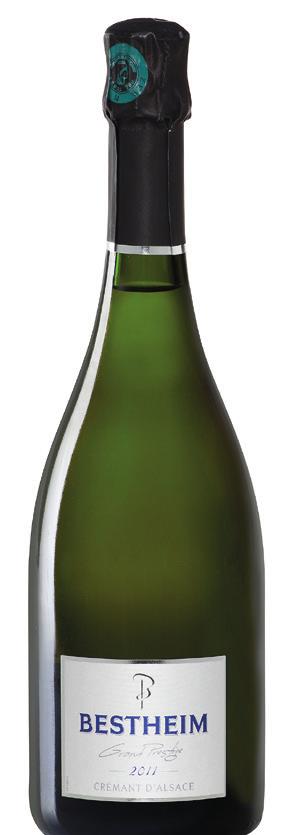 RANSKA BESTHEIM GRAND PRESTIGE CRÉMANT D'ALSACE BRUT 2012 Pinot Blanc BESTHEIM, AOC CREMANT D'ALSACE Erittäin kuiva, hapokas, kypsän klementiininen, keltaluumuinen, limettinen, pähkinäinen, hennon