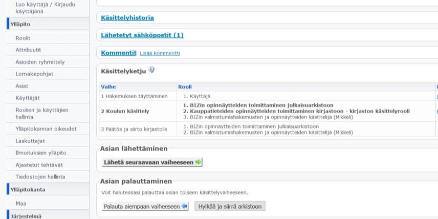 Hakemusten suodattaminen Voit suodattaa tietyn ohjelman hakemukset valitsemalla: Asia: EDU_BIZ_thesis Lomake: Opinnäytteen tiedot Kenttä: Koulutusohjelma (KTM) / Erikoistumisalue (KTK) Arvo: jokin