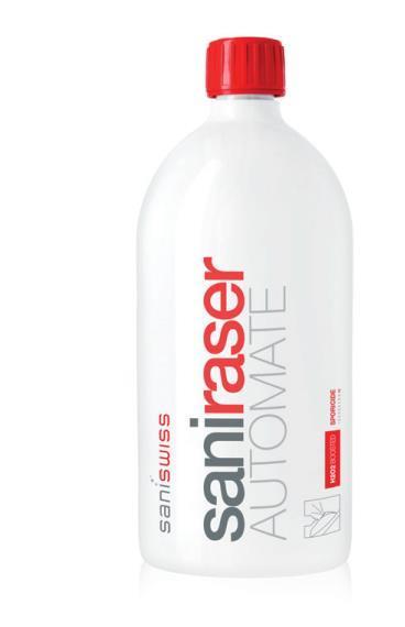 Sanitizer Laundry Tiiviste Saniraser Automate Käyttövalmis 4-in-1 puhdistus-, desinfiointi-, hajunpoisto- ja valkaisuaine pyykille Saniswiss Sanitizer Laundry on uusi ympäristöystävällinen
