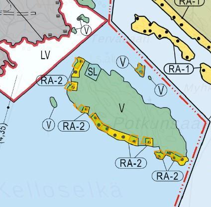 7 Pohjois-Kallaveden pikkusaaret (karttakohde 2) Kallansiltojen länsipuolella olevissa Halkosaaressa, Tervonsaaressa ja Uotilaisessa on yhteensä 23 rakennuspaikkaa.