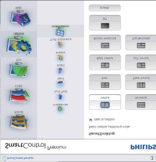 3. Kuvan optimointi 3.4 SmartDesktop (ÄlykäsTyöpöytä) -opas SmartDesktop (ÄlykäsTyöpöytä) SmartDesktop (ÄlykäsTyöpöytä) on SmartControl Premium issa.