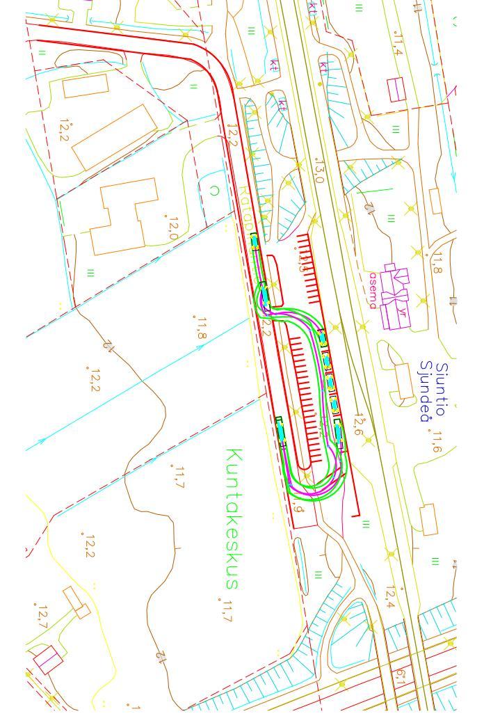 VE1 Koulukuljetusten bussien saatto/pysäkki rautatieaseman eteläpuolelle.