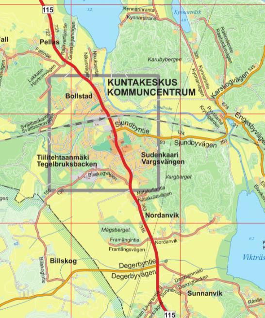 Alueen tärkeitä kokoojakatuja ovat Aleksis Kiven tie, Sudenkaari sekä Palonummentienä jatkuva Flemingintie.