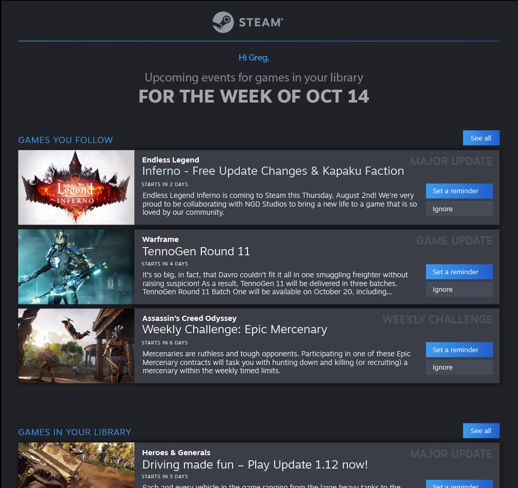 Steam-tapahtumat tulevat tapahtumat satunnaiset tai