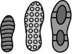 (A) (B) (C) (D) (E) Jäljet kengistä ovat