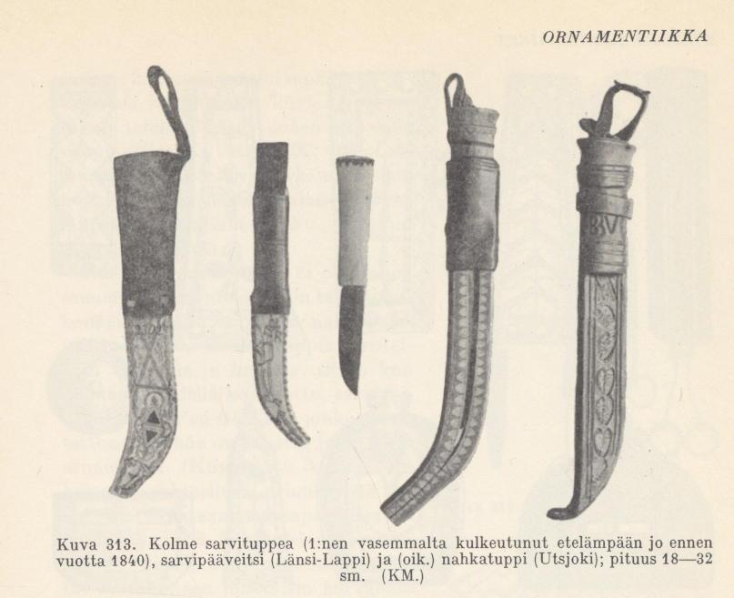 22 Aslakkala, lapintalo Inarijoella. (Ornamentiikka, luun ja sarven koristaminen). - Jatuli 13 (1971), s.