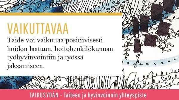 Keräämme, koostamme ja viestimme tutkimustiedosta, hyvistä käytännöistä sekä toiminta- ja rahoitusmalleista. Taikusydän uutiskirje 7/2017 Mitä merkitystä on kulttuurilla?