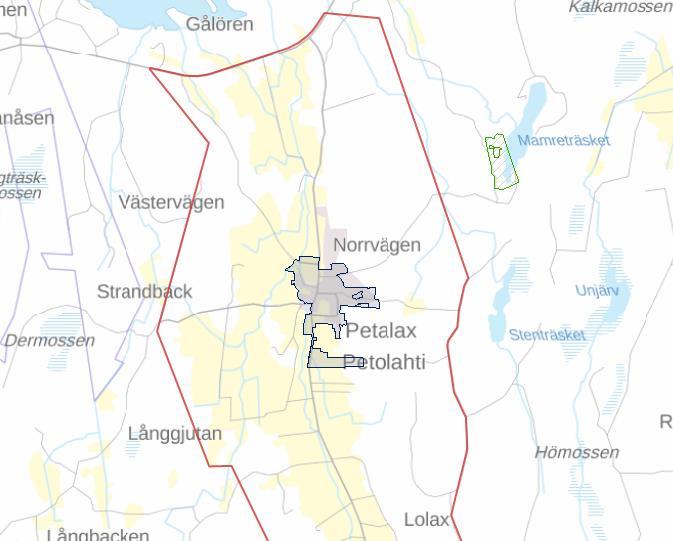 8 5.4.4 Osayleiskaava Petlahden sayleiskaava hyväksyttiin kunnanvaltuustssa 27.8.2001 135.