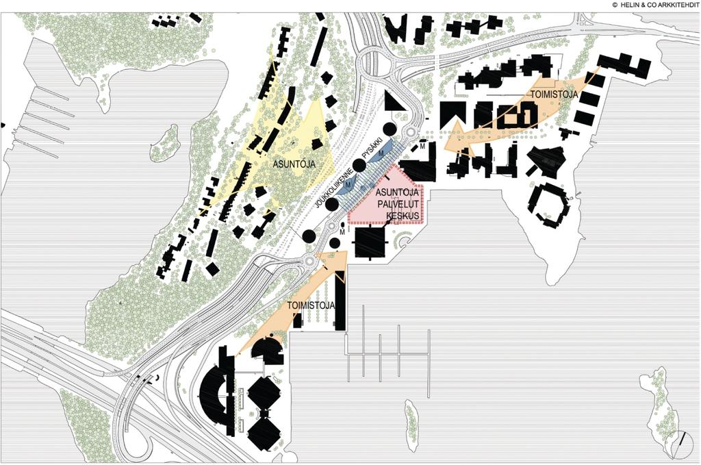 Korttelin eteläreunalla on lisäksi kolmikerroksinen vuonna 1994 rakennettu toimistotalo. Rakennusoikeutta korttelissa on yhteensä 51 570 k m², josta 14 230 k m² on vielä rakentamattomilla tonteilla.