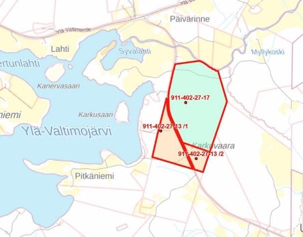 MATKUSRANNAN RANTA-ASEMAKAAVA Suunnittelu Haltilahti 9 Kuvat 3 ja 4. Emätilan Kauppila 27-7 alueet vuonna 1962. Tiloilla 27-10 ja 27-18 on yhteensä mitoitusrantaviivaa 890 metriä.