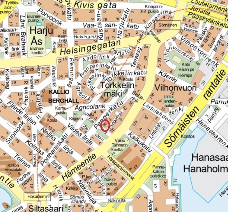 Sijainti Korjattava n koulu sijaitsee Helsingin Kallion kaupunginosassa, 11 alueella.