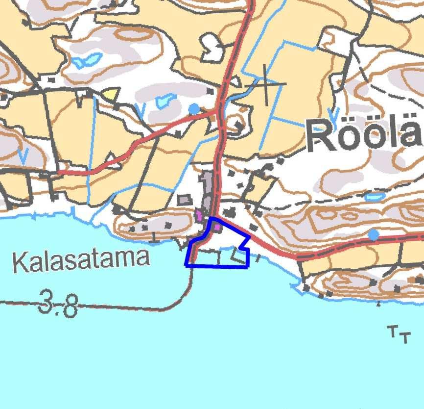 Tekniset palvelut maankäyttöosasto kaavoitus sivu 3/8 Ote MML:n peruskartasta. Alueen sijainti on osoitettu kartalla sinisellä rajauksella (kartta ei ole mittakaavassa). 3. SUUNNITTELUTILANNE JA TEHDYT SELVI- TYKSET Suunnittelualueen maanomistus on Suomen valtion, Naantalin kaupungin ja yksityisen maanomistuksessa.