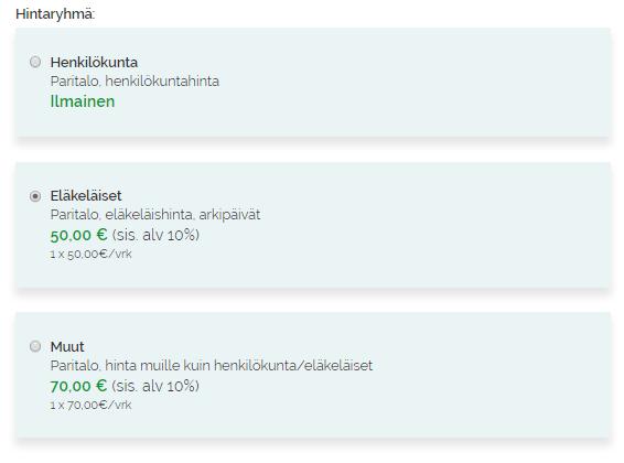 Varausten hintaryhmiä voi olla useita. Asiakas saa varauksestansa varausvahvistuksen sähköpostiinsa ja pääsee hallinnoimaan omia varauksiansa.