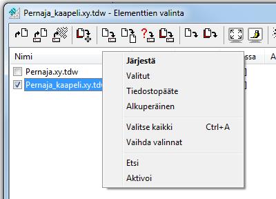 Jaa osiin -toiminto jakaa tiedoston elementtilistaan annetun koodikentän tai ominaisuuden mukaan. Kustakin koodista syntyy elementtilistaan uusi koodin selitystekstin mukaan nimetty tiedosto.