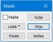 4.2 Maski Työkalut Maski Ryhmän pisteistä voi tehdä maskin toiminnolla Työkalut Maski. Maskin tarkoitus on näyttää ruudussa vain maskiin valitut pisteet.