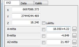 Kaikki parametrit dialogissa ovat siis vaihdettavissa ja ohjelma tietää niiden keskinäiset riippuvuudet. Parametrien järjestyksellä listalla ei ole laskennan kannalta merkitystä.